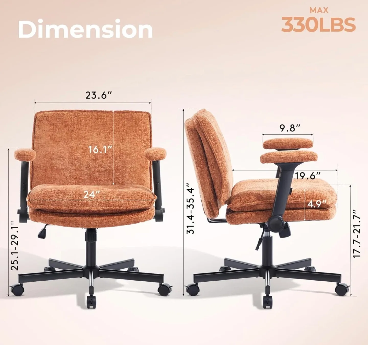 Brown Ergonomic Office Chair image indicator(10)