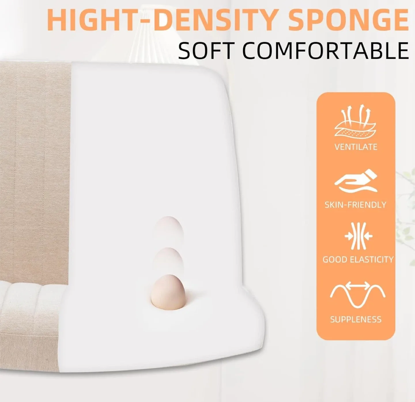 Beige Office Desk Chair with Wheels image indicator(9)