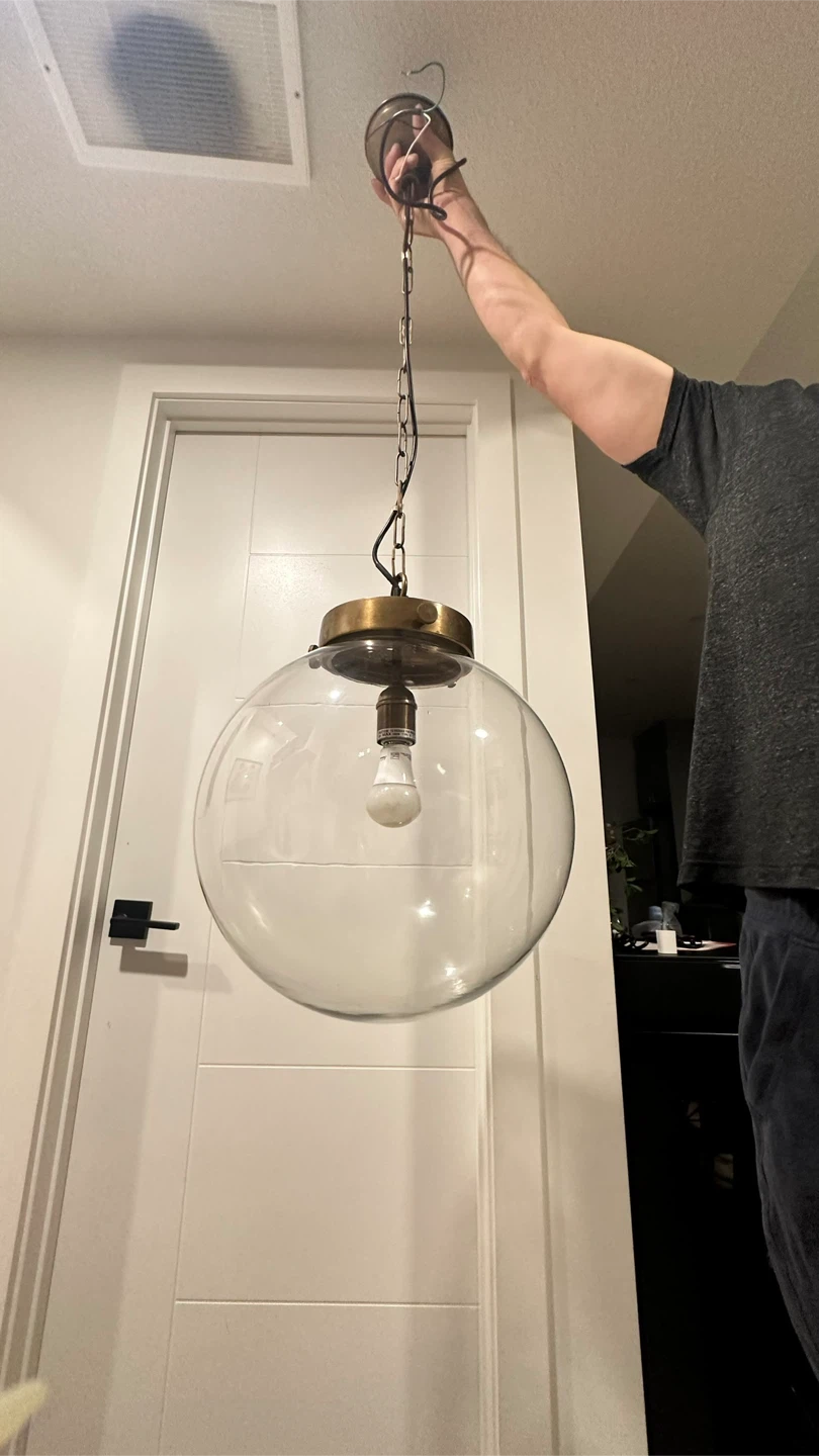 SET OF 3 Glass Globe Pendant Light from Arteriors - photo 2