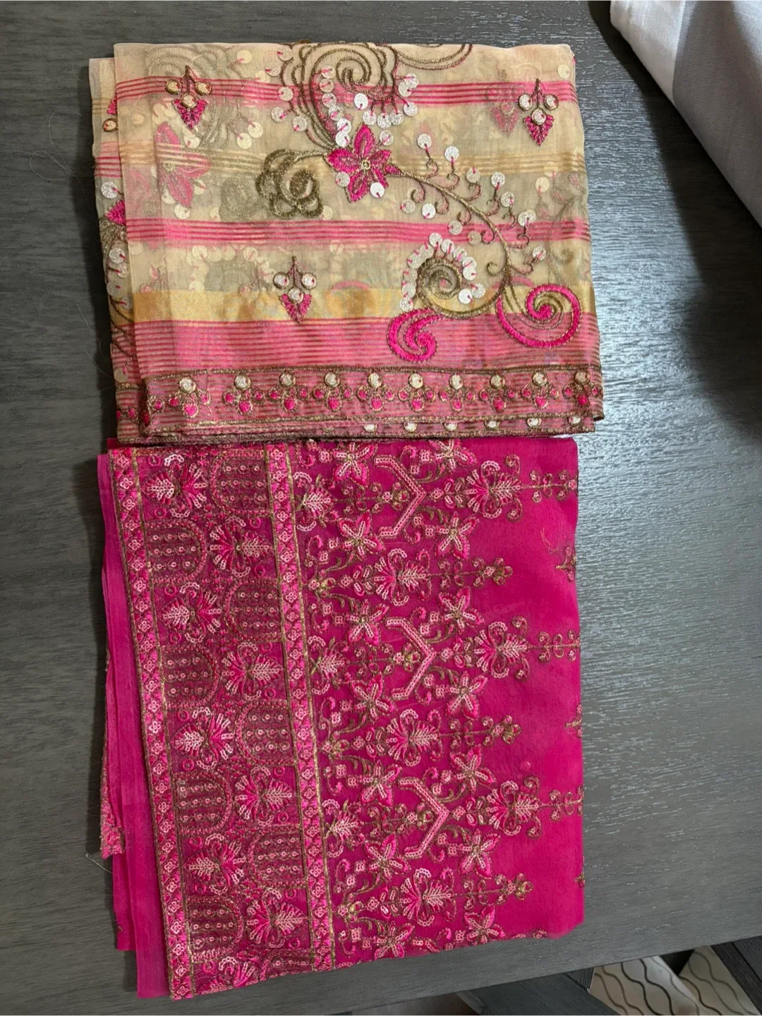 Unstitched Pink Embroidered Salwar Kameez Suit image indicator(2)