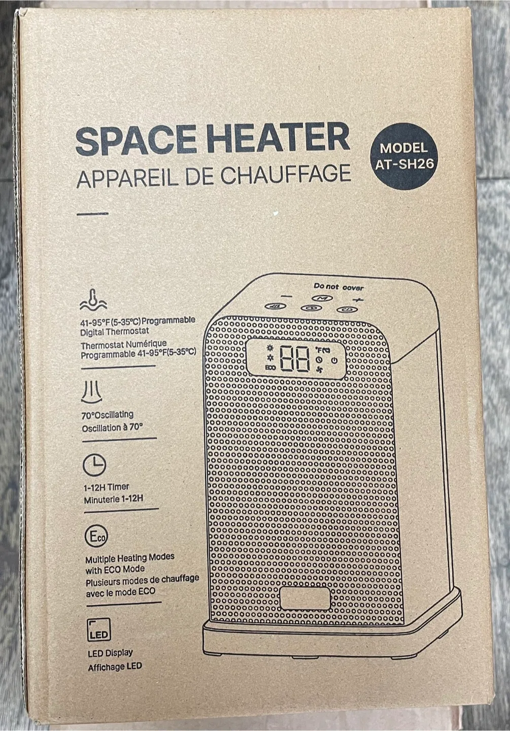 FLANUR 1500W Space Heater - Black image indicator(8)