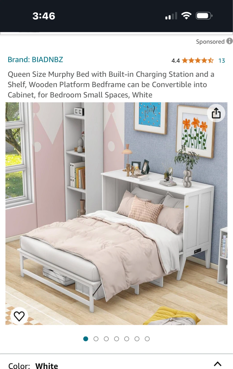 Murphy Bed w/Charging Station - BIADNBZ Queen - photo 2
