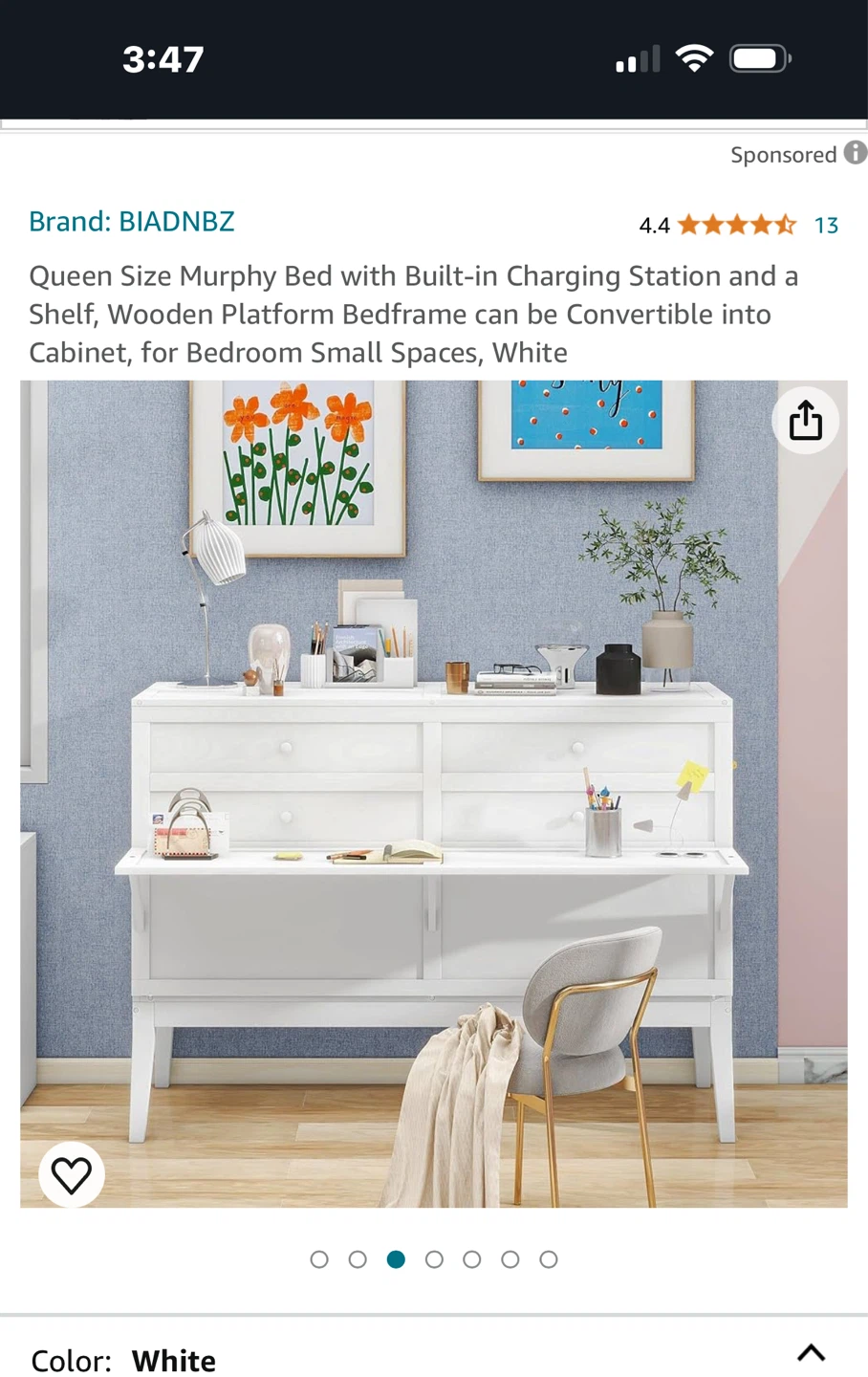 Murphy Bed w/Charging Station - BIADNBZ Queen - photo 3