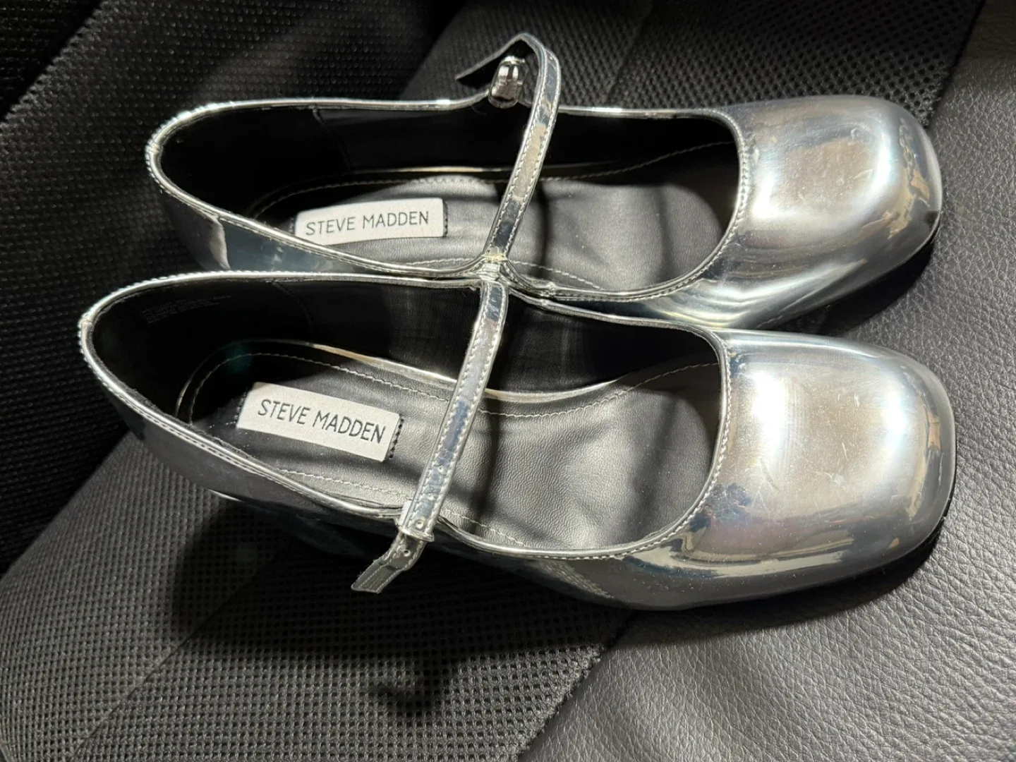 Brand New - Steve Madden Silver Mary Jane Shoes - Size 8 image indicator(2)