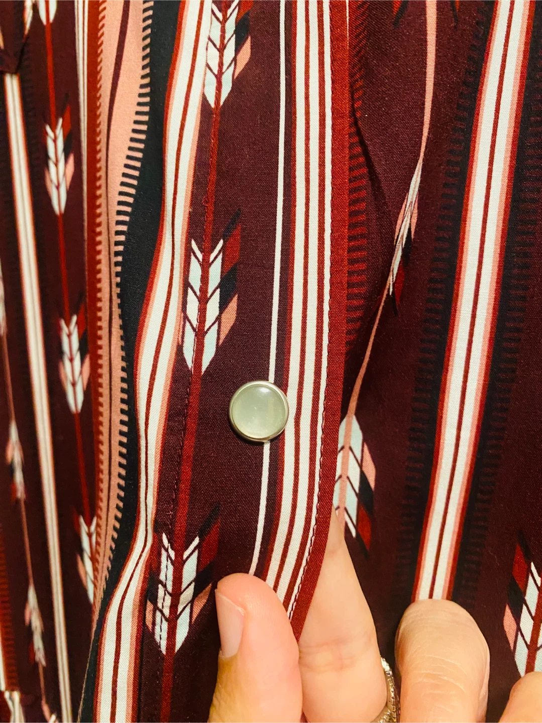 New (unused) Wrangler Dress - Striped, Burgundy - Loose Small - photo 2