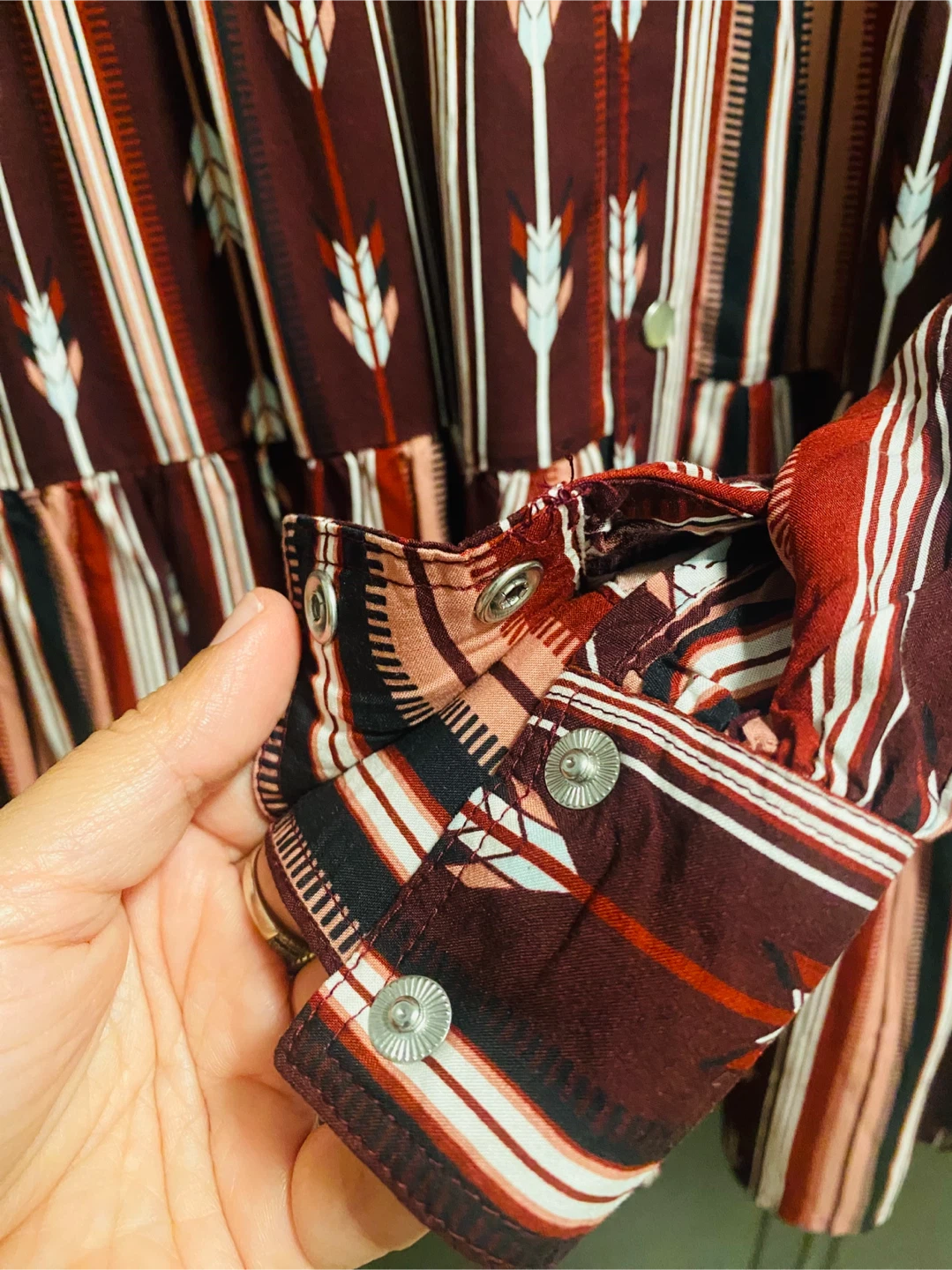 New (unused) Wrangler Dress - Striped, Burgundy - Loose Small - photo 4