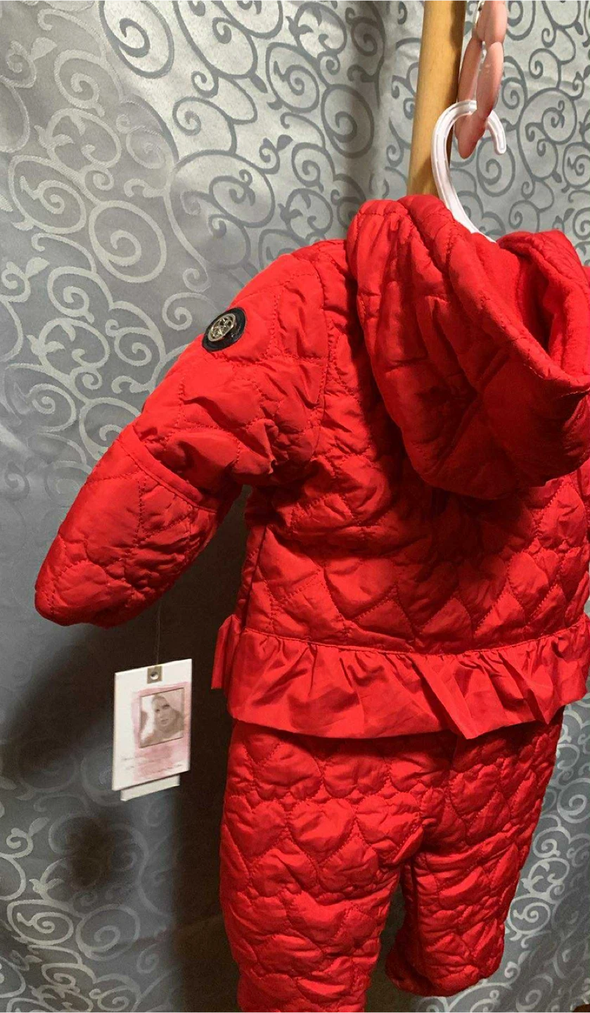 Jessica Simpson Red Pram Suit - Size 12M - photo 2