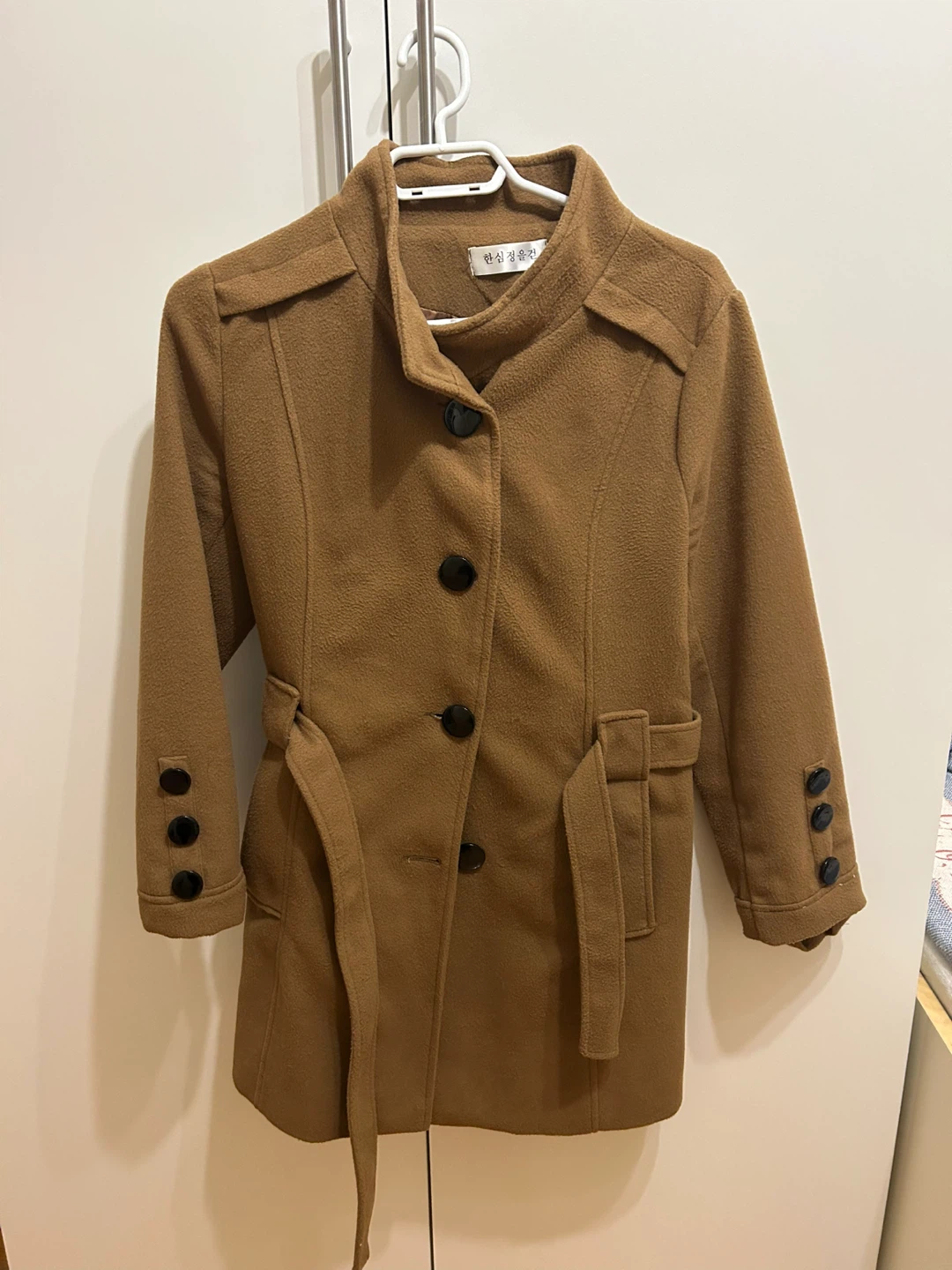 Cute fall coat- Brown Belted Wool Coat