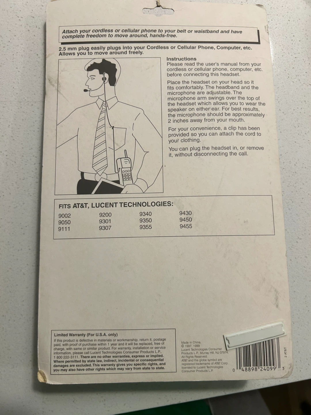 AT&T High Quality Noise-Cancelling Microphone Headset - photo 3