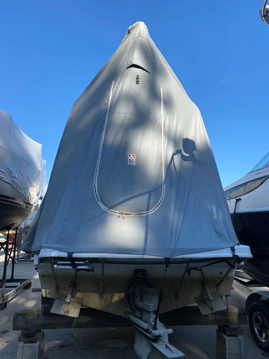 Boaters!!! Heavy vinyl tarp with entrance door. image indicator(2)