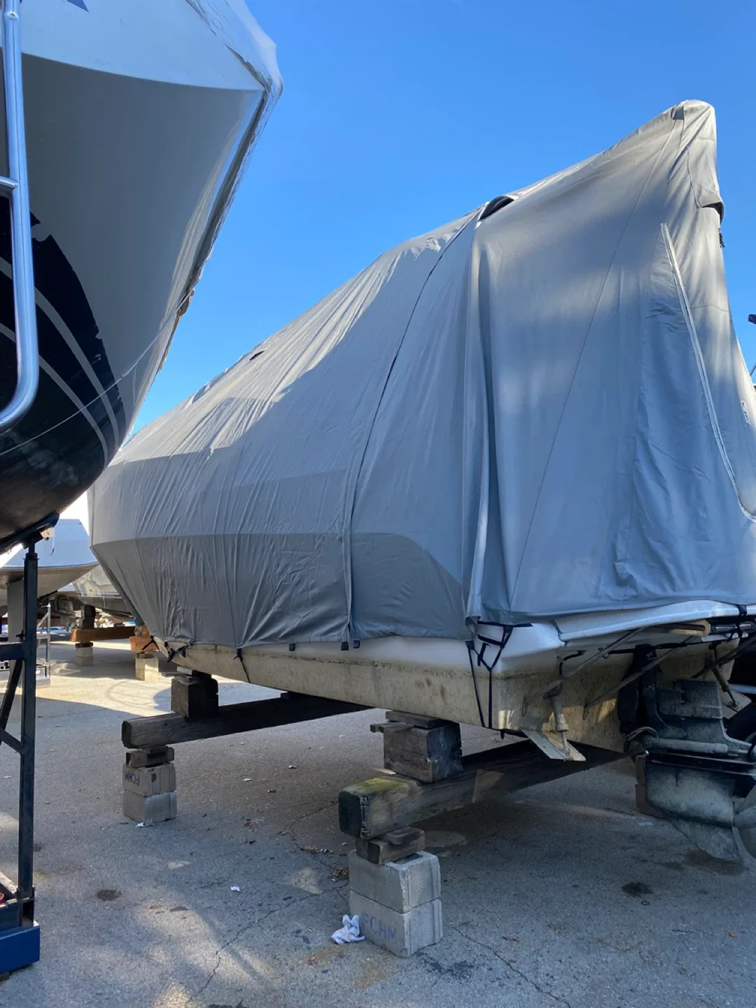 Boaters!!! Heavy vinyl tarp with entrance door. image indicator(3)