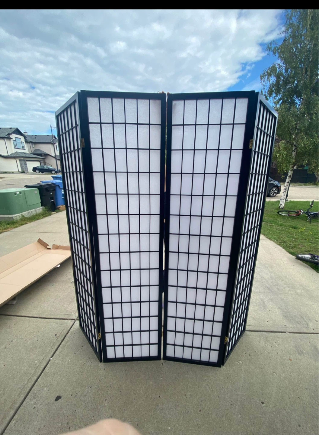 Room Divider Folding Privacy Screen - Black Frame - photo 2