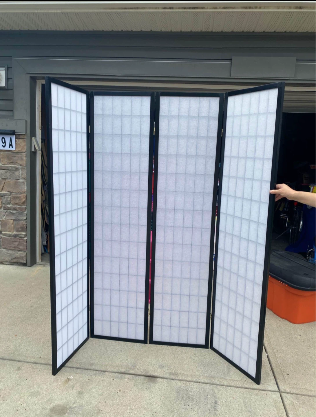 Room Divider Folding Privacy Screen - Black Frame