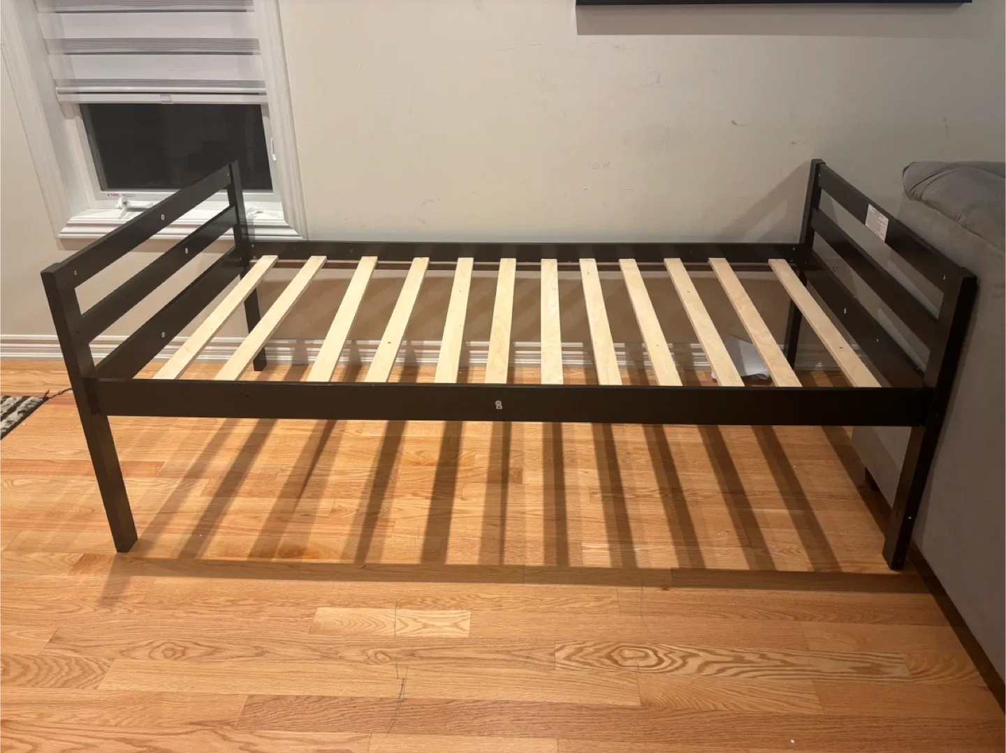 Twin Size Bed Frame - Dark Brown thumbnail