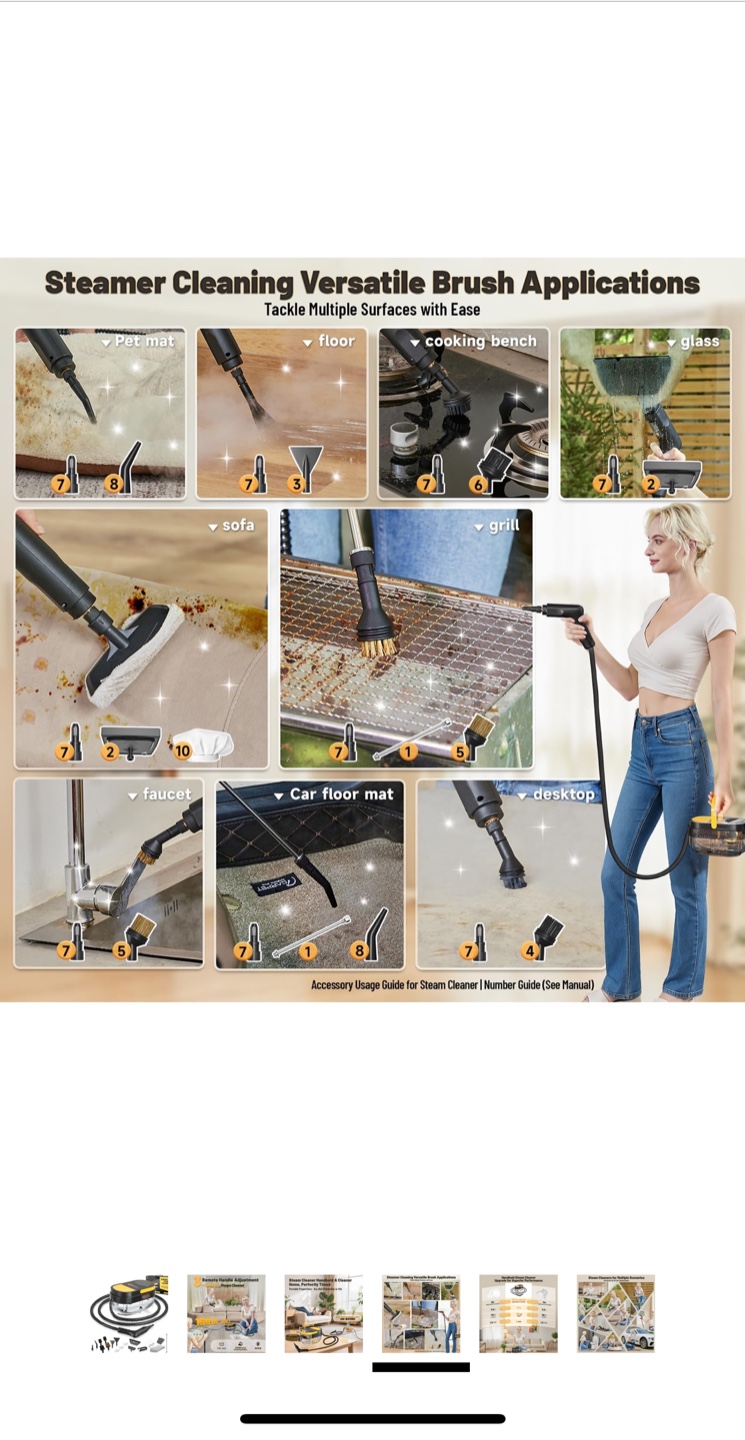 Gautye 3-Level Adjustable Handle Steam Cleaner - photo 5