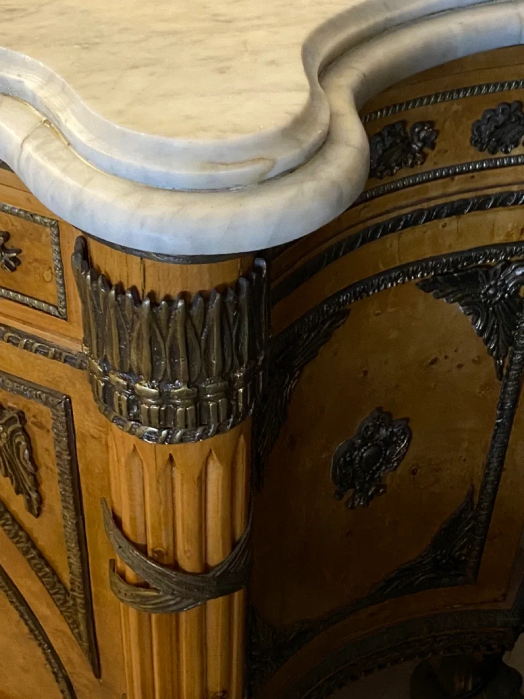 1930s French Louis XVI Figural Bronze Ormolu Chest image indicator(7)