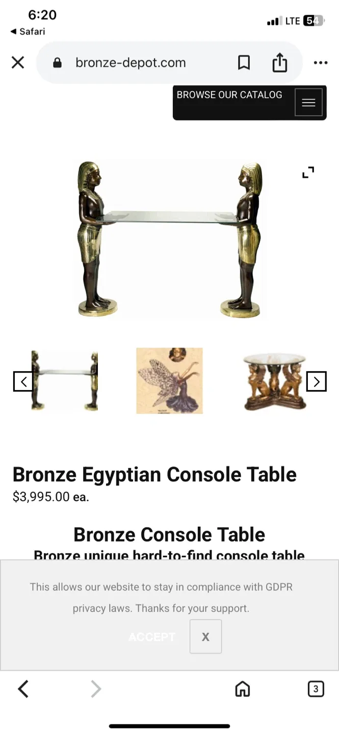 Bronze Egyptian Console Table image indicator(2)