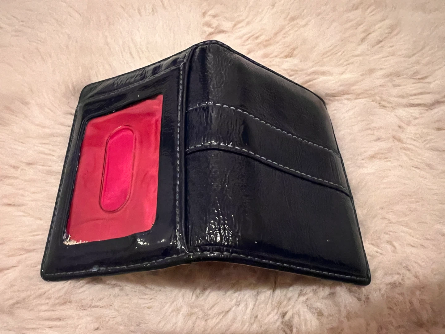 Coach Blue Patent Leather Card Holder Case Wallet - photo 2