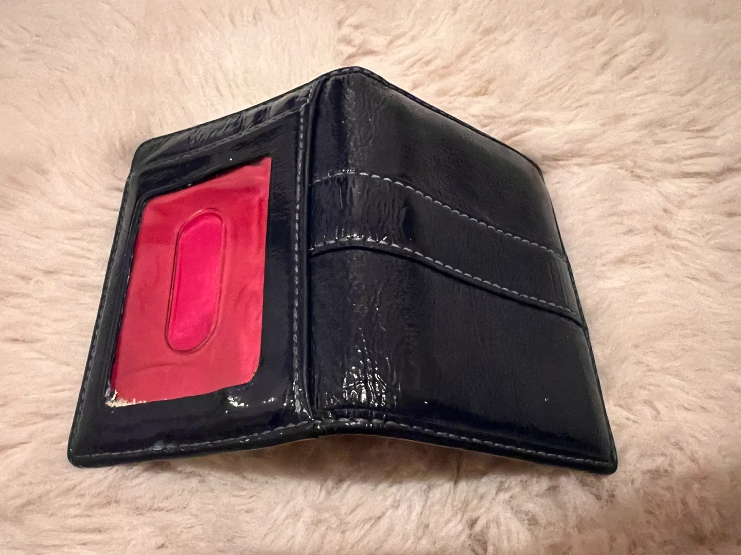 Coach Blue Patent Leather Card Holder Case Wallet image indicator(2)