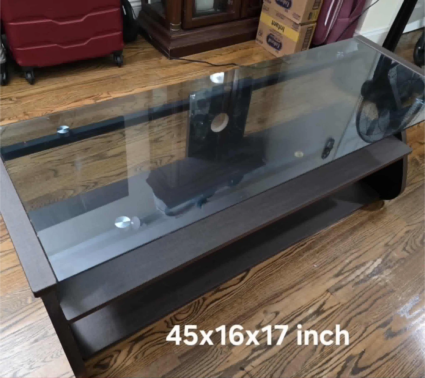 Glass Top tv or coffee Table - 45x16x17 inch