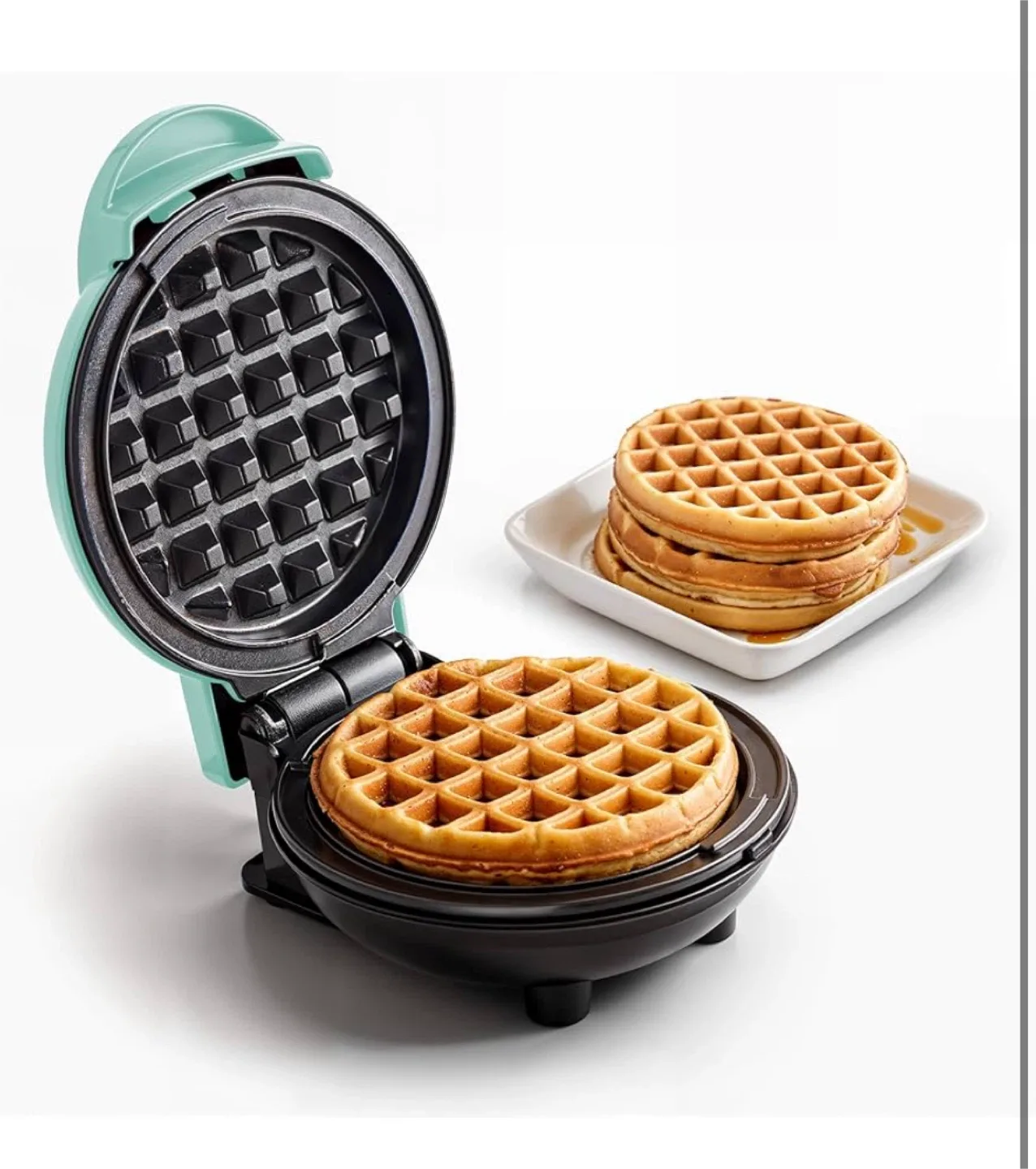 Elite Gourmet Mini Waffle Maker - Teal thumbnail