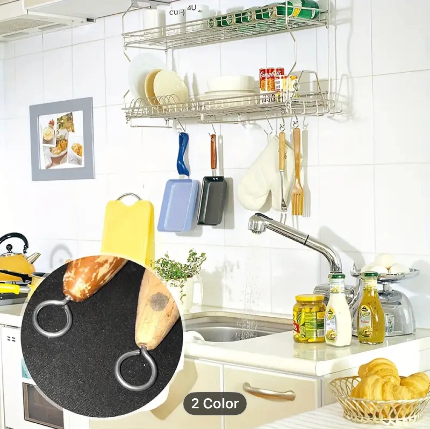 100pcs Screw Hook Screw 6 Sizes Lag Eye Bolt Eye Screw image indicator(5)