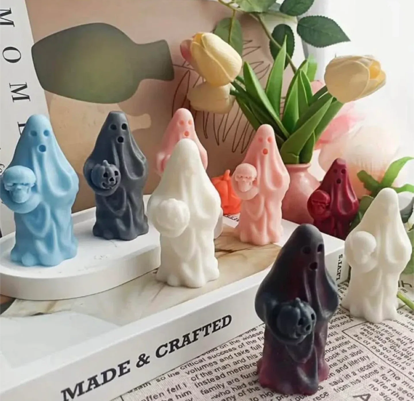 Cute Ghost Candle Mold Set image indicator(2)