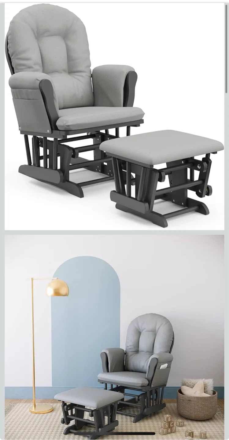 Baby rocking chair and Ottoman - Gray image indicator(2)