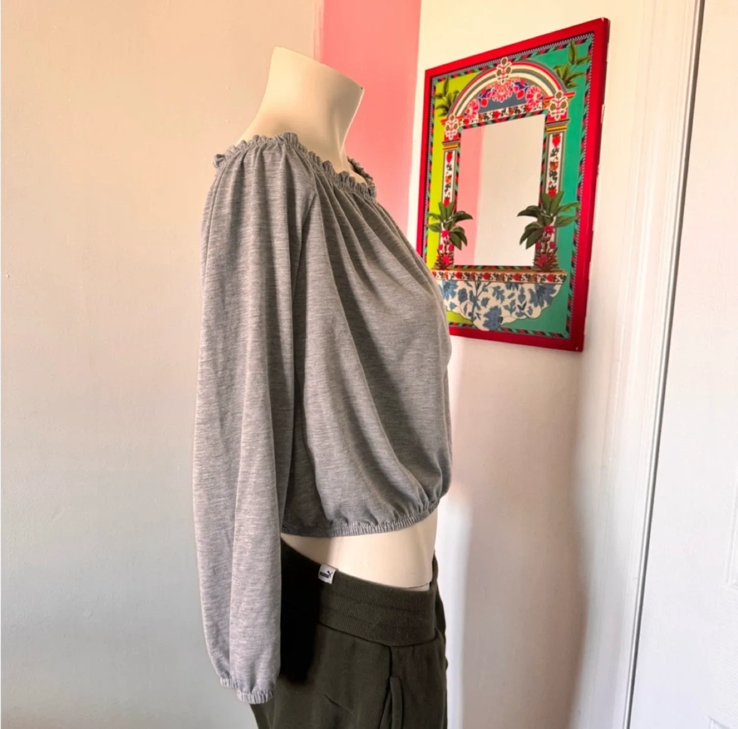 Grey Off Shoulder Top image indicator(2)