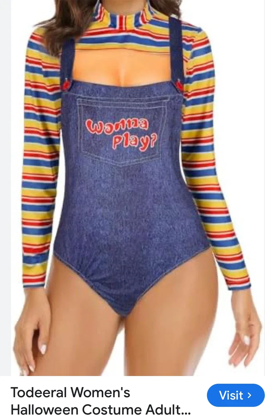 Todeeral Women's Halloween Costume Adult Chucky image indicator(2)