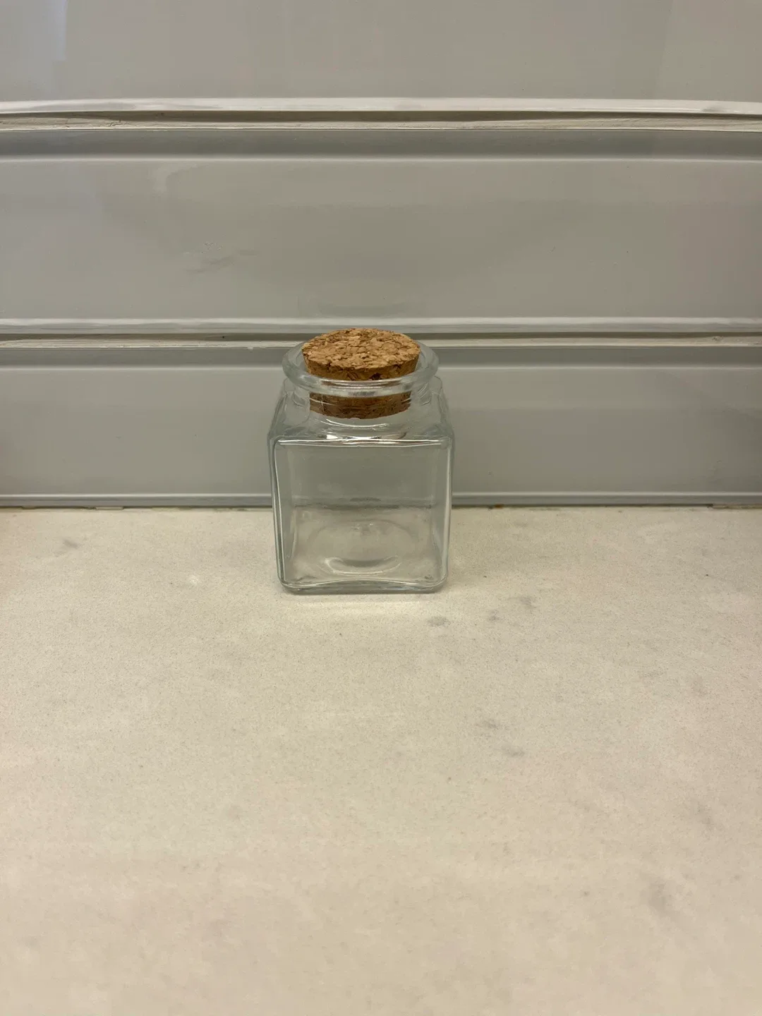 Small Square Glass Spice Jars with Cork Lids thumbnail