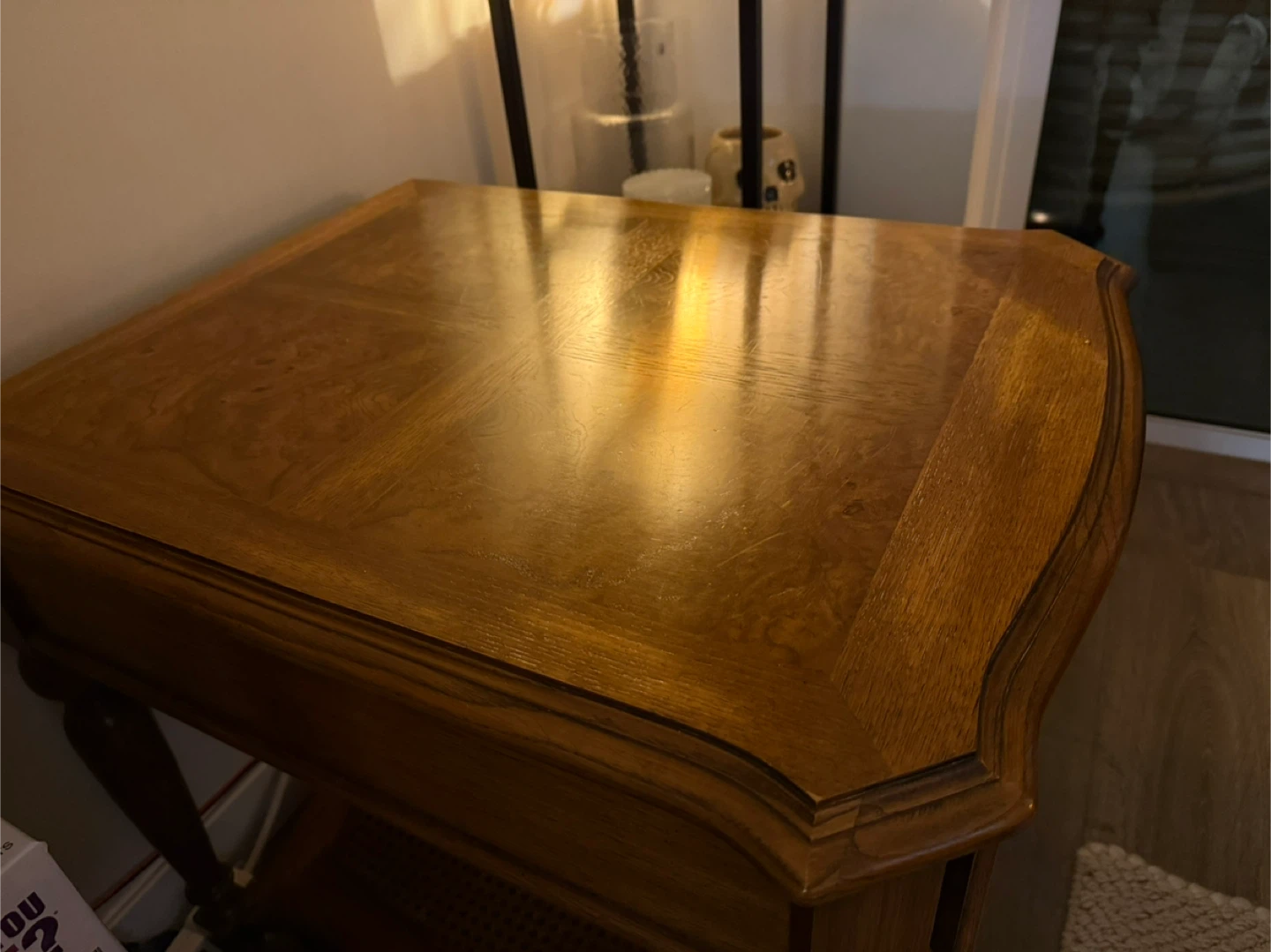 Vintage Wood Side Table with Drawer - photo 2
