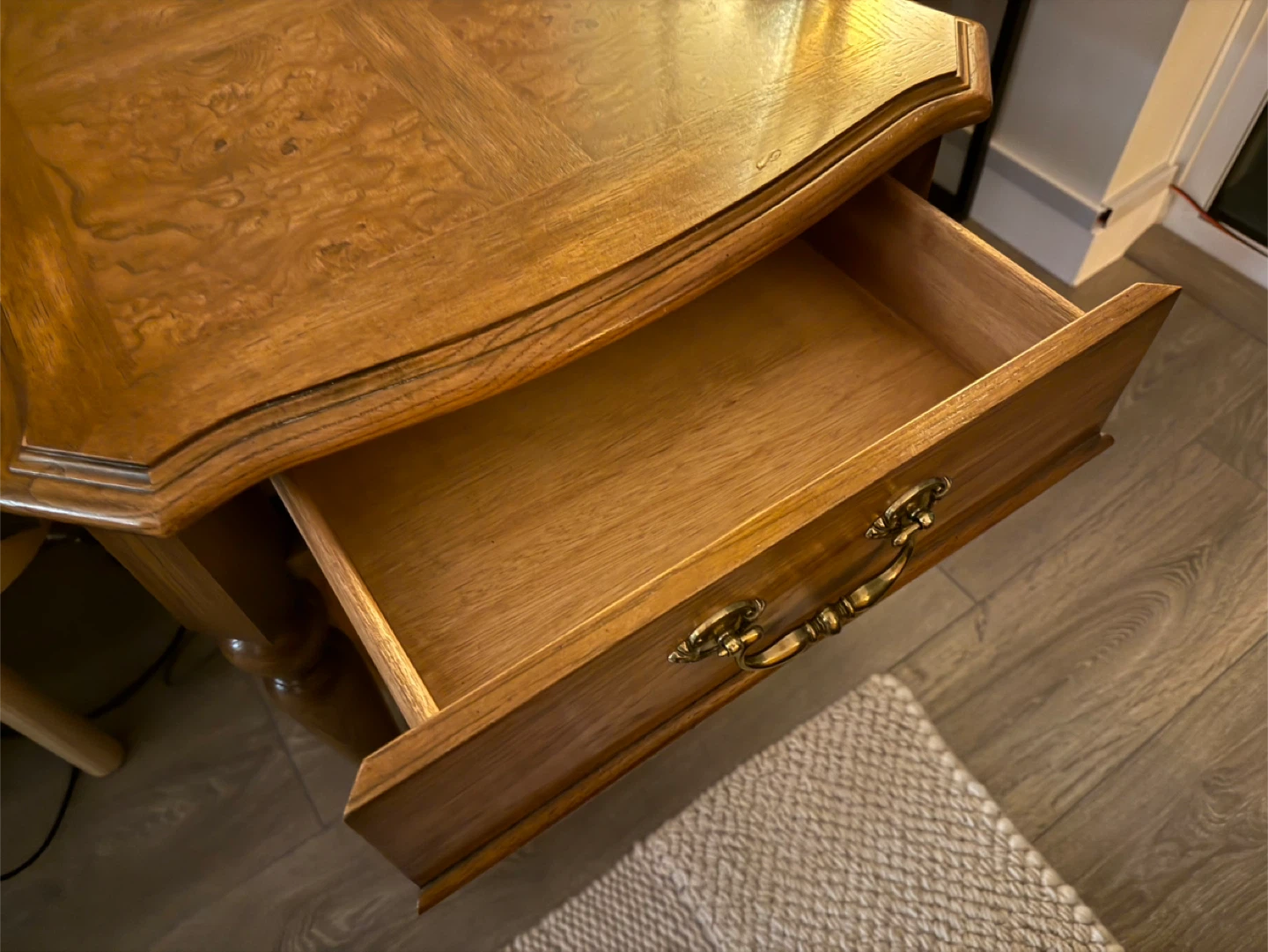 Vintage Wood Side Table with Drawer - photo 3