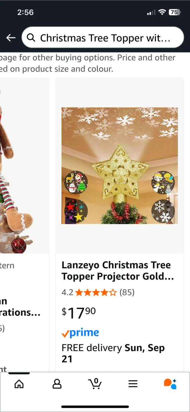 Christmas Tree Topper Projector - Gold thumbnail