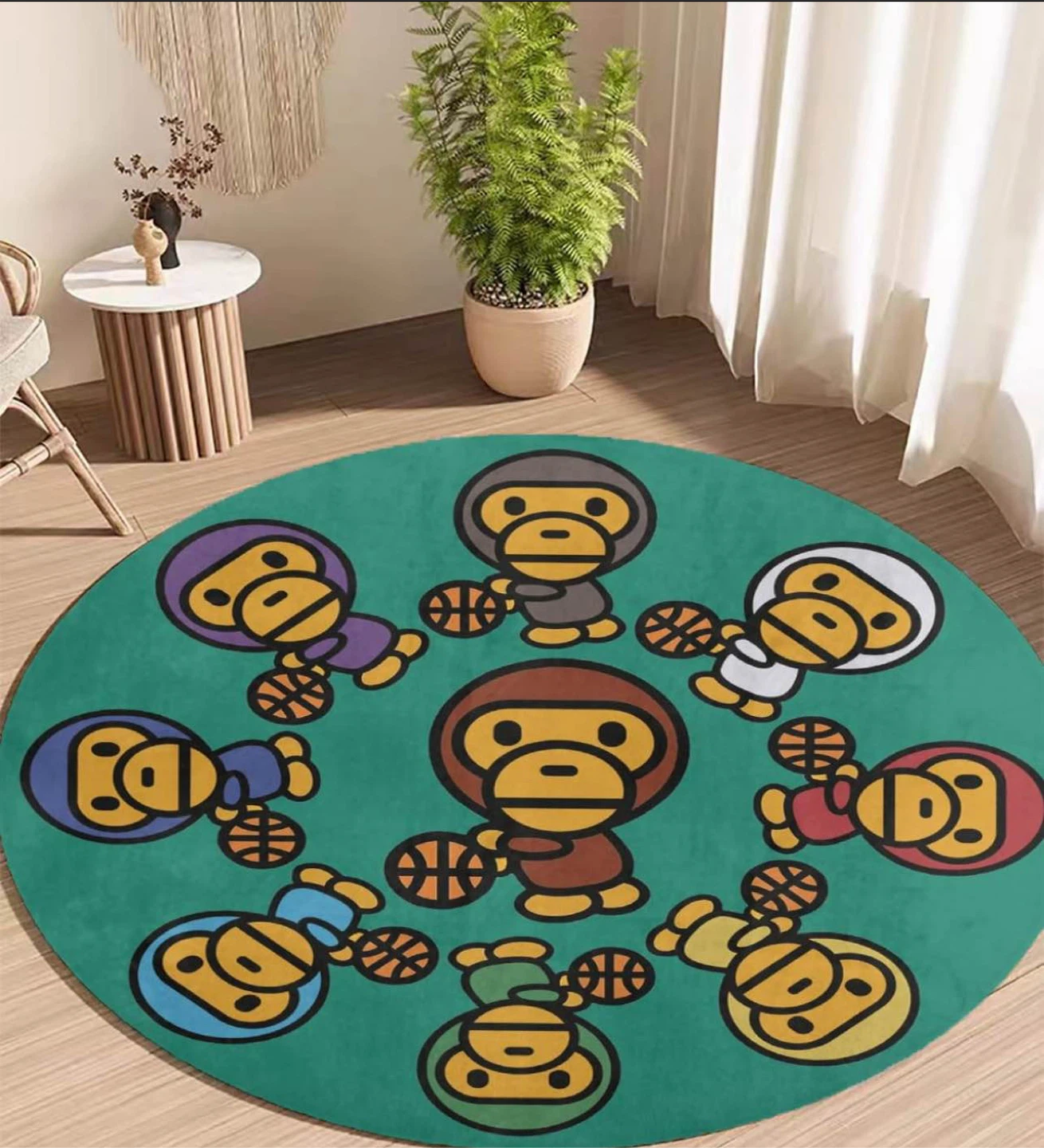 Colorful 3D baby Monkey Area Rug