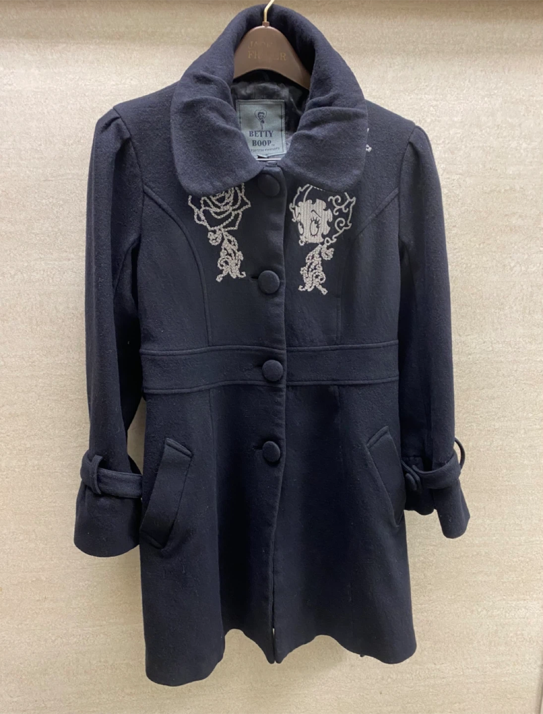 Vintage Betty Boop Collared Wool Coat - Fits Medium to Large