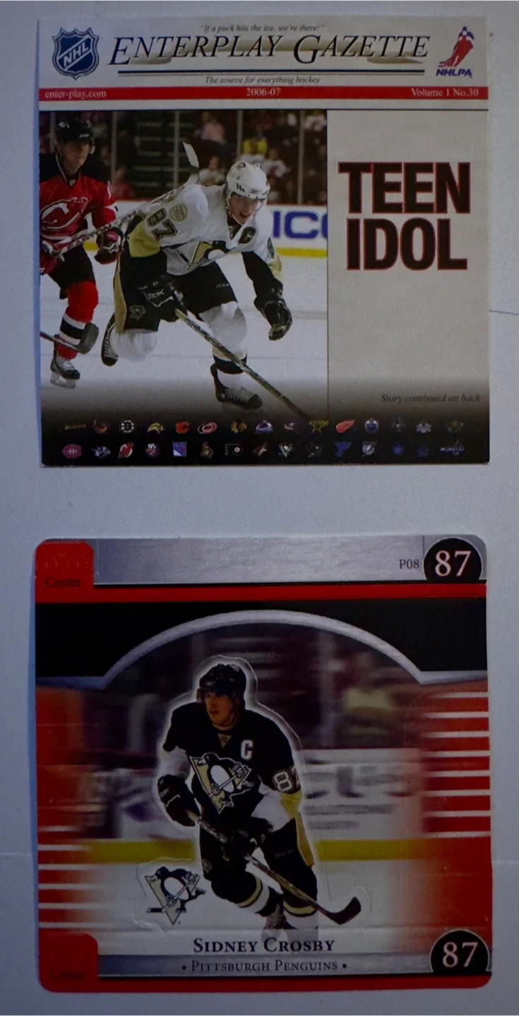 2 Collectible Sidney Crosby hockey cards