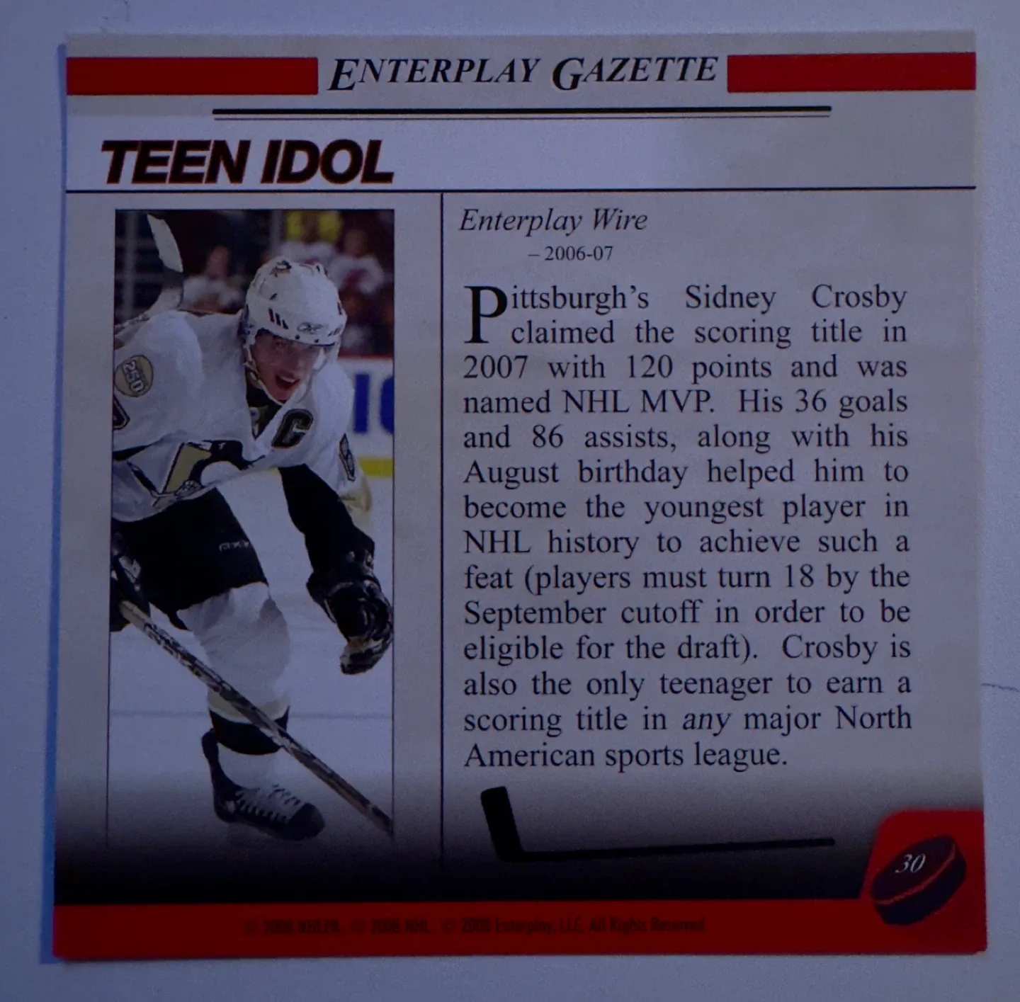 2 Collectible Sidney Crosby hockey cards image indicator(4)