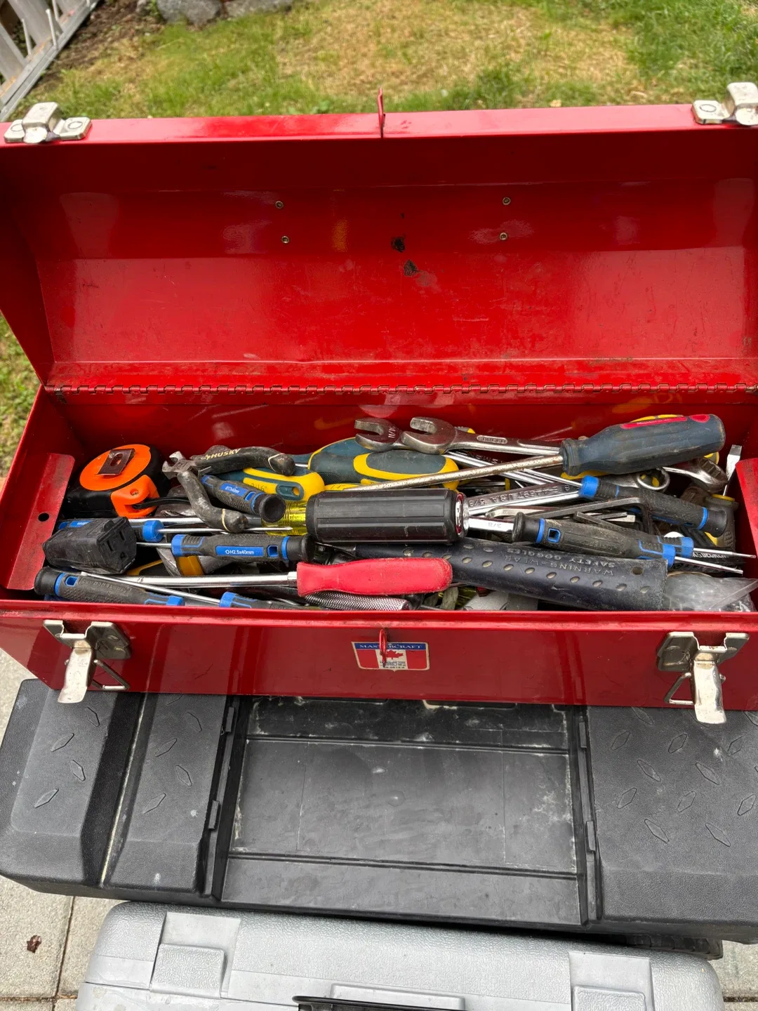 Mastercraft Red Metal Tool Box with Tools thumbnail
