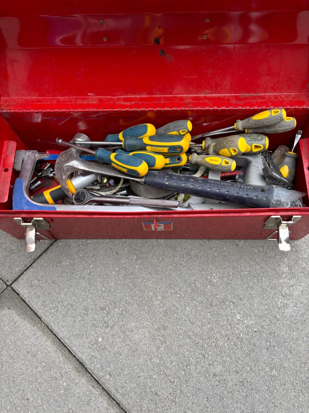 Mastercraft Red Metal Tool Box with Tools image indicator(6)