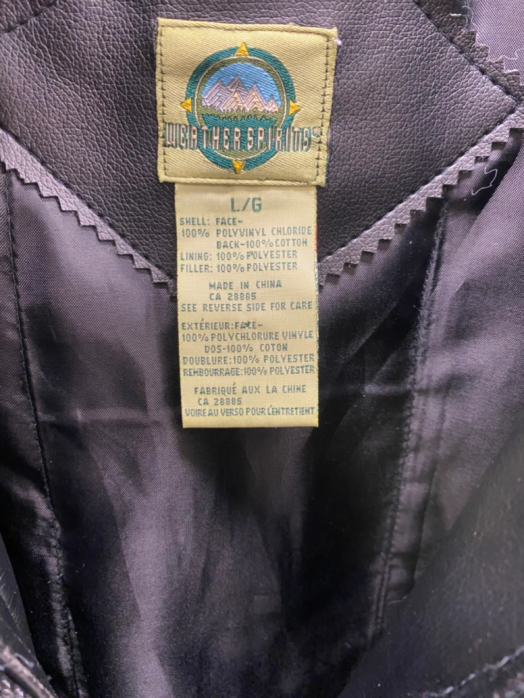 Weather Spirits Black Faux Leather Hooded Jacket - L/G - photo 5