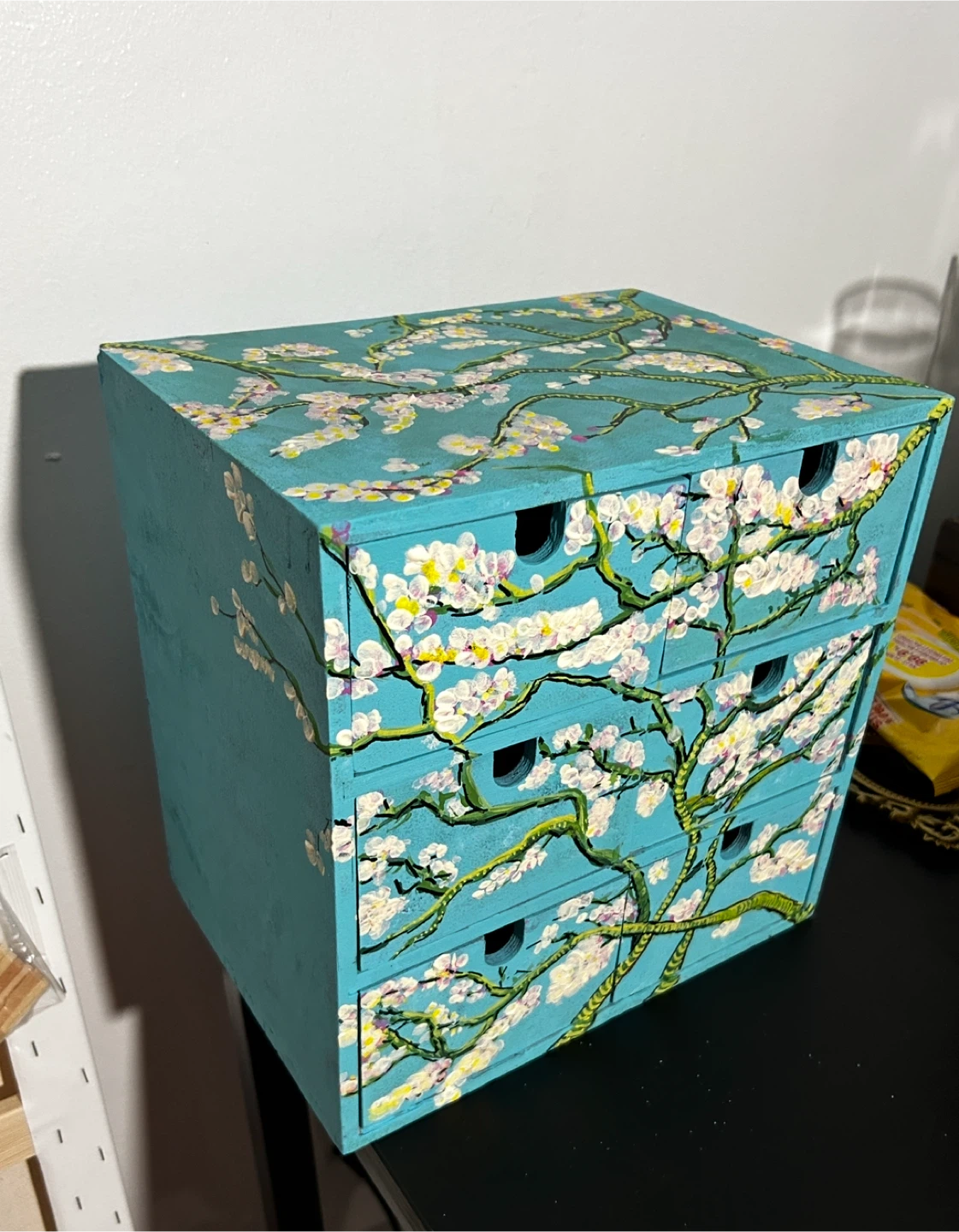 Painted Wooden Storage Box