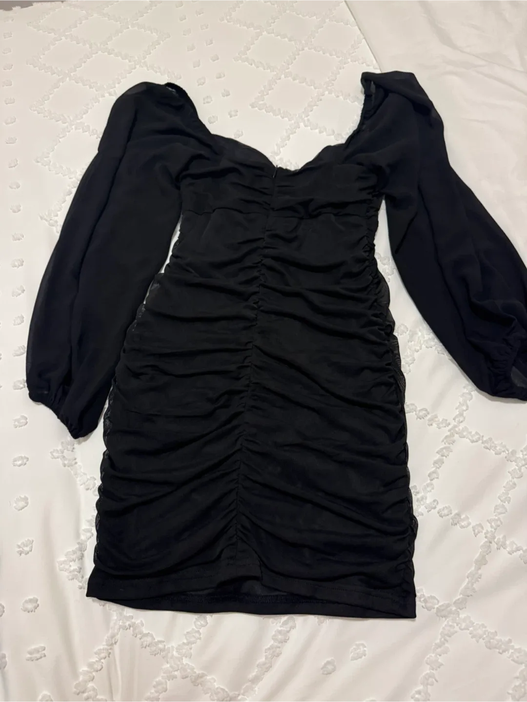 Black Long Sleeve Mini Dress - M image indicator(2)