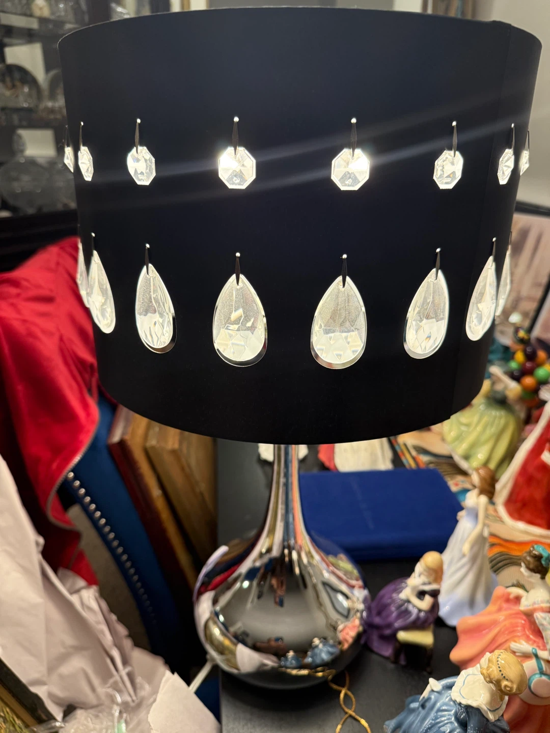 Black Crystal Accent Table Lamp Set - photo 3
