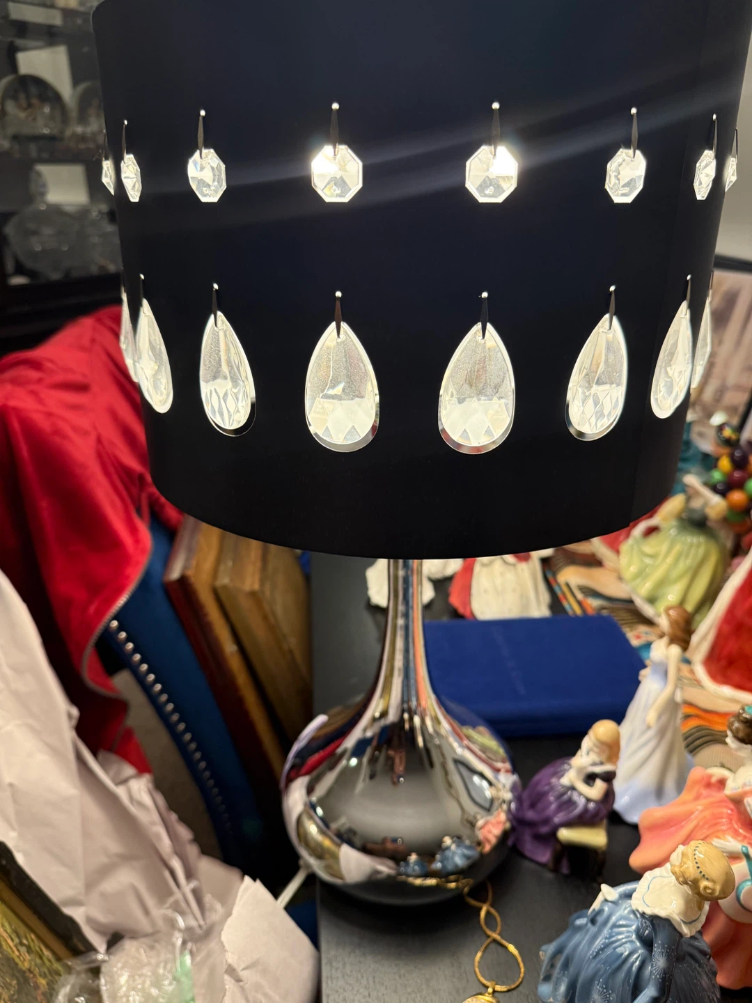 Black Crystal Accent Table Lamp Set - photo 5