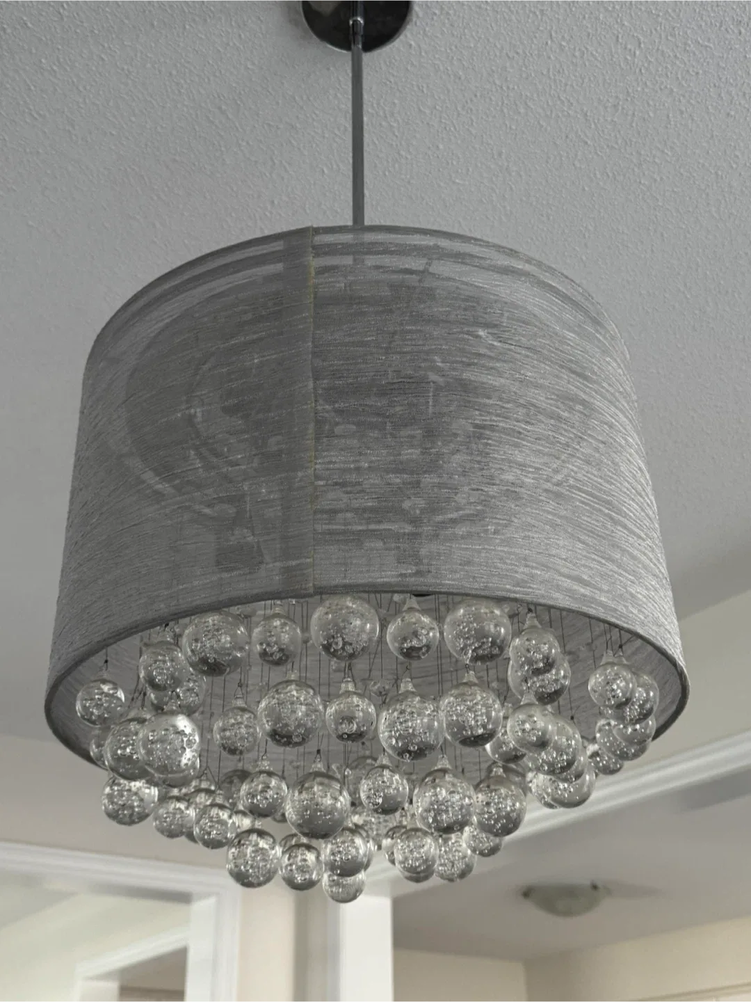 Grey Drum Chandelier with Glass Balls thumbnail