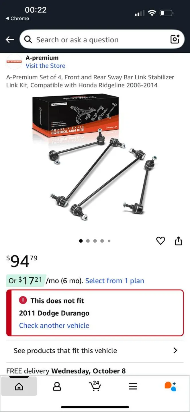 Honda Ridgeline – A-Premium Sway Bar Link Kit (Set of 4) ⚙️🚘 image indicator(2)
