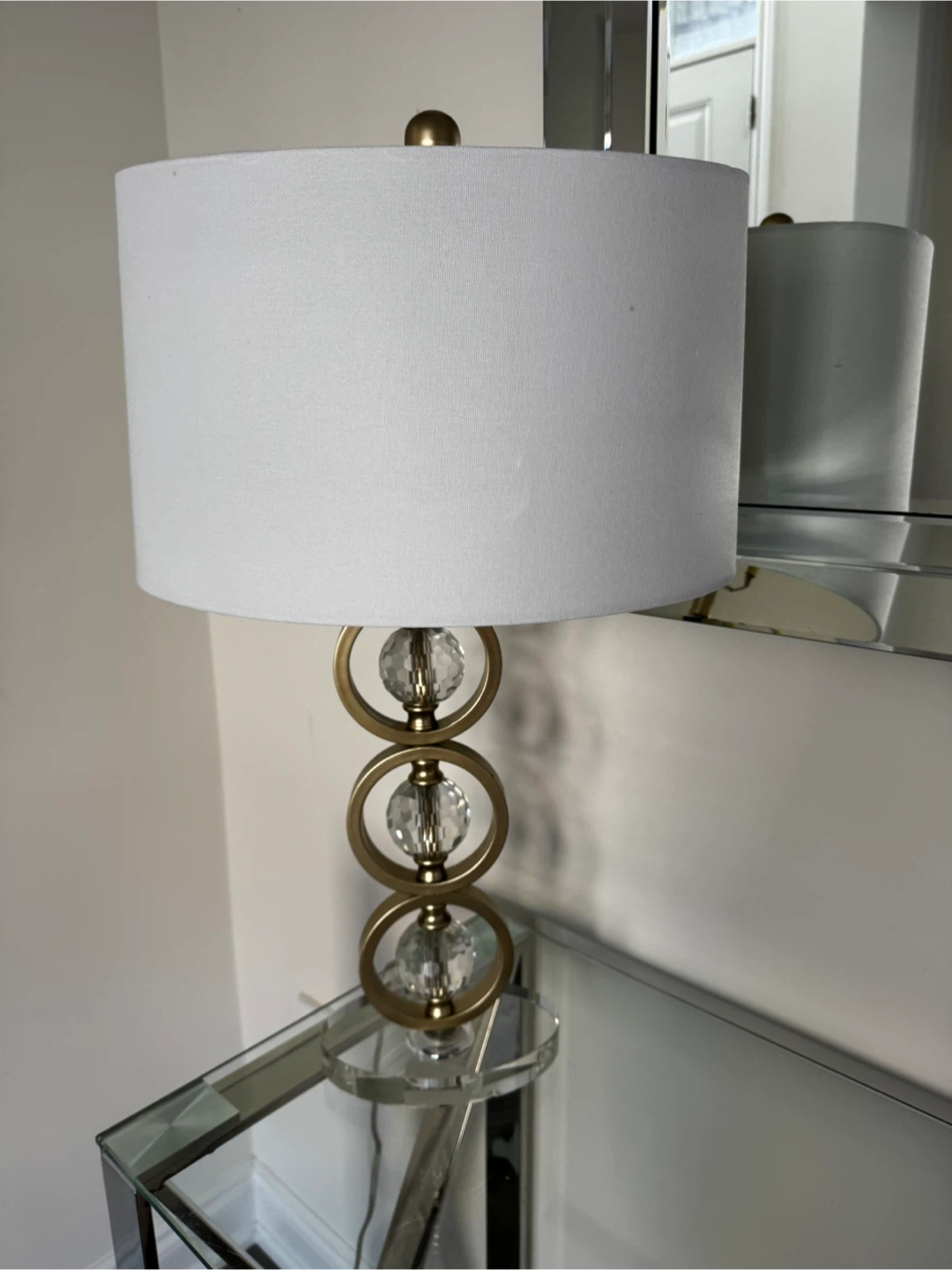 Elegant Gold & Crystal Accent Lamp