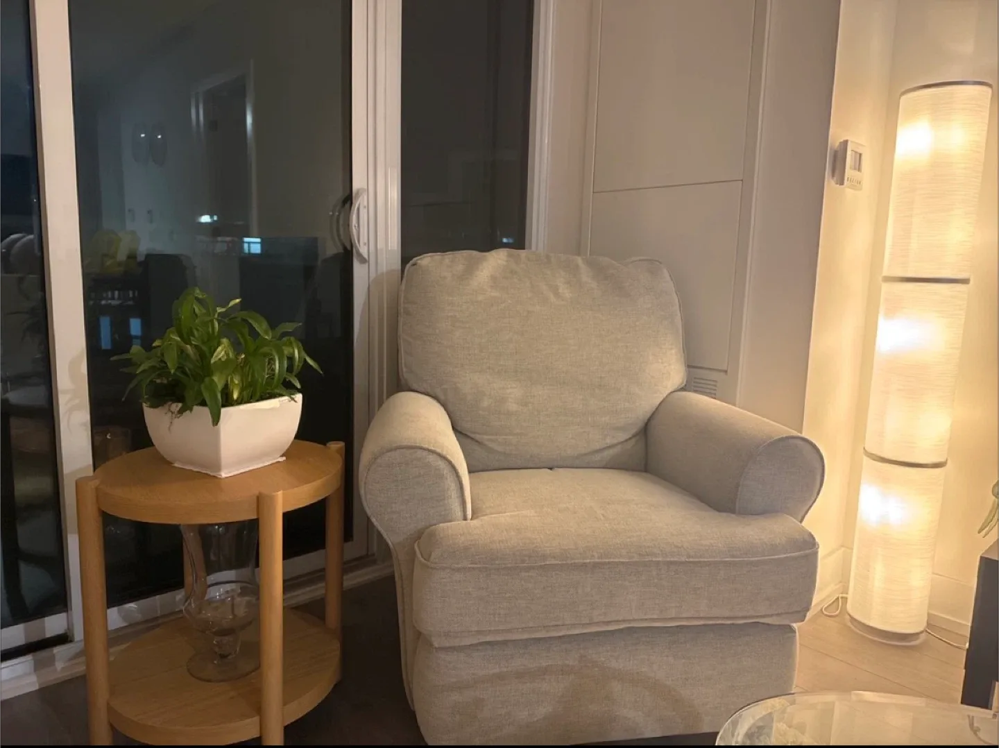 Light Grey Glider Rocking Chair with Ottoman image indicator(2)