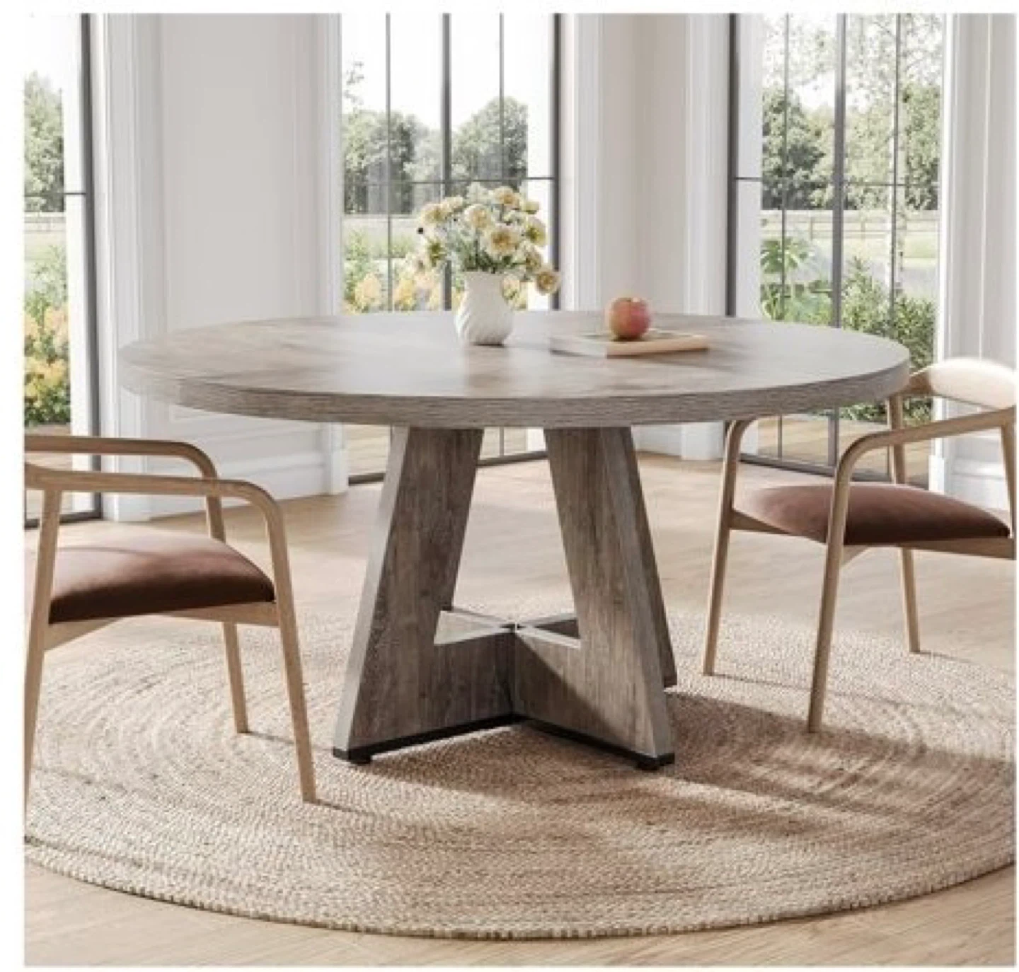 Round Dining Table - Wood Finish